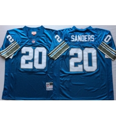 Men Detroit Lions 20 Barry Sanders Blue M&N Throwback Jersey