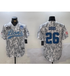 Men Detroit Lions 26 Jahmyr Gibbs 2024 Arctic Camo Salute To Service Stitched Baseball Jersey 3 Men Detroit Lions 26 Jahmyr Gibbs 2024 Arctic Camo Salute To Service Stitched Baseball Jersey 3