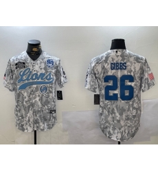 Men Detroit Lions 26 Jahmyr Gibbs 2024 Arctic Camo Salute To Service Stitched Baseball Jersey 6 Men Detroit Lions 26 Jahmyr Gibbs 2024 Arctic Camo Salute To Service Stitched Baseball Jersey 6