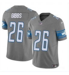 Men Detroit Lions 26 Jahmyr Gibbs Grey 2023 F U S E Vapor Untouchable Limited Stitched Football Jersey Men Detroit Lions 26 Jahmyr Gibbs Grey 2023 F U S E Vapor Untouchable Limited Stitched Football Jersey