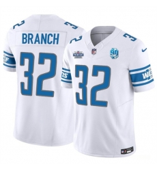 Men Detroit Lions 32 Brian Branch White 2023 F U S E With Prem1ere Patch 90th Anniversary Vapor Untouchable Limited Stitched Football Jersey Men Detroit Lions 32 Brian Branch White 2023 F U S E With Prem1ere Patch 90th Anniversary Vapor Untouchable Limited Stitched Football Jersey