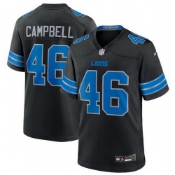 Men Detroit Lions 46 Jack Campbell Black 2nd Alternate Vapor Limited Stitched Game Jersey