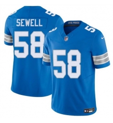 Men Detroit Lions 58 Penei Sewell Blue 2025 F U S E  Vapor Limited Stitched Jersey