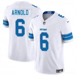 Men Detroit Lions 6 Terrion Arnold White 2025 F U S E  Vapor Limited Stitched Jersey