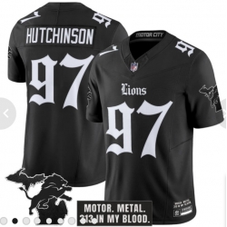 Men Detroit Lions Aidan Hutchinson 97 Gothic Motor Grit Edition Vapor Limited Stitched Black NFL Jersey