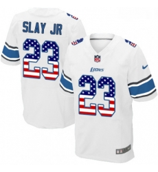 Men Nike Detroit Lions 23 Darius Slay Jr Elite White Road USA Flag Fashion NFL Jersey Men Nike Detroit Lions 23 Darius Slay Jr Elite White Road USA Flag Fashion NFL Jersey