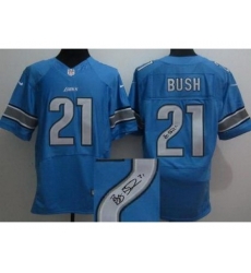 Nike Detroit Lions 21 Reggie Bush Blue Elite Signed NFL Jersey Nike Detroit Lions 21 Reggie Bush Blue Elite Signed NFL Jersey