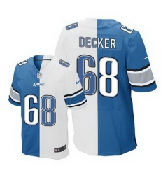Nike Lions #68 Taylor Decker Blue White Mens Stitched NFL Elite Split Jersey Nike Lions #68 Taylor Decker Blue White Mens Stitched NFL Elite Split Jersey