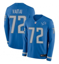 Nike Lions 72 Halapoulivaati Vaitai Blue Team Color Men Stitched NFL Limited Therma Long Sleeve Jersey Nike Lions 72 Halapoulivaati Vaitai Blue Team Color Men Stitched NFL Limited Therma Long Sleeve Jersey