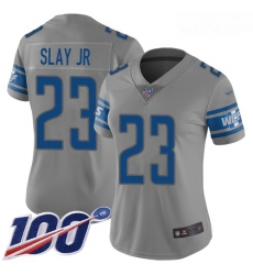 Lions #23 Darius Slay Jr Gray Women Stitched Football Limited Inverted Legend 100th Season Jersey Lions #23 Darius Slay Jr Gray Women Stitched Football Limited Inverted Legend 100th Season Jersey