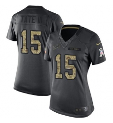 Nike Lions #15 Golden Tate III Black Womens Stitched NFL Limited 2016 Salute to Service Jersey Nike Lions #15 Golden Tate III Black Womens Stitched NFL Limited 2016 Salute to Service Jersey