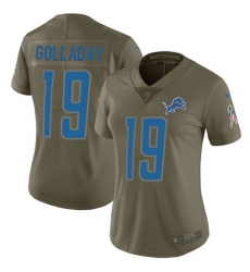 Nike Lions #19 Kenny Golladay Olive Womens Stitched NFL Limited 2017 Salute to Service Jersey Nike Lions #19 Kenny Golladay Olive Womens Stitched NFL Limited 2017 Salute to Service Jersey