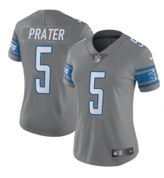 Nike Lions #5 Matt Prater Gray Womens Stitched NFL Limited Rush Jersey Nike Lions #5 Matt Prater Gray Womens Stitched NFL Limited Rush Jersey