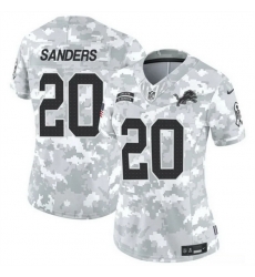 Women Detroit Lions 20 Barry Sanders 2024 F U S E Arctic Camo Salute To Service Limited Stitched Jersey Women Detroit Lions 20 Barry Sanders 2024 F U S E Arctic Camo Salute To Service Limited Stitched Jersey