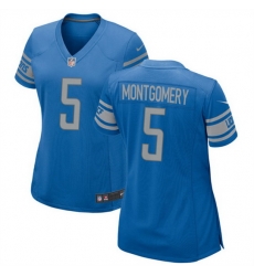 Women Detroit Lions 5 David Montgomery Blue Stitched Jersey 28Run Smaller 29 Women Detroit Lions 5 David Montgomery Blue Stitched Jersey 28Run Smaller 29