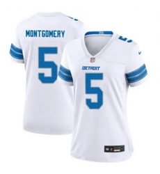 Women Detroit Lions 5 David Montgomery White 2024 F U S E Vapor Limited Stitched Jersey Women Detroit Lions 5 David Montgomery White 2024 F U S E Vapor Limited Stitched Jersey