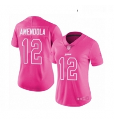 Womens Detroit Lions 12 Danny Amendola Limited Pink Rush Fashion Football Jersey Womens Detroit Lions 12 Danny Amendola Limited Pink Rush Fashion Football Jersey