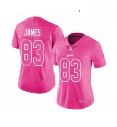 Womens Detroit Lions 83 Jesse James Limited Pink Rush Fashion Football Jersey Womens Detroit Lions 83 Jesse James Limited Pink Rush Fashion Football Jersey