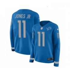Womens Nike Detroit Lions 11 Marvin Jones Jr Limited Blue Therma Long Sleeve NFL Jersey Womens Nike Detroit Lions 11 Marvin Jones Jr Limited Blue Therma Long Sleeve NFL Jersey