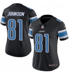 Womens Nike Detroit Lions 81 Calvin Johnson Limited Black Rush Vapor Untouchable NFL Jersey Womens Nike Detroit Lions 81 Calvin Johnson Limited Black Rush Vapor Untouchable NFL Jersey
