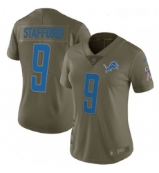 Womens Nike Detroit Lions 9 Matthew Stafford Limited Olive 2017 Salute to Service NFL Jersey Womens Nike Detroit Lions 9 Matthew Stafford Limited Olive 2017 Salute to Service NFL Jersey
