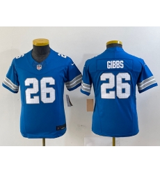 Youth Detroit Lions 26 Jahmyr Gibbs Blue 2024 F U S E Vapor Limited Stitched Jersey Youth Detroit Lions 26 Jahmyr Gibbs Blue 2024 F U S E Vapor Limited Stitched Jersey