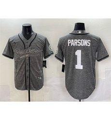 Men Green Bay Packers 1 Micah Parsons Gray Cool Base Stitched Baseball Jersey