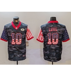 Men Green Bay Packers 10 Jordan Love Camo USA Flag Limited Stitched Football Jersey Men Green Bay Packers 10 Jordan Love Camo USA Flag Limited Stitched Football Jersey