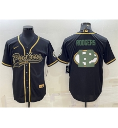 Men Green Bay Packers 12 Aaron Rodgers Black Team Big Logo With Patch Cool Base Stitched Baseball Jersey Men Green Bay Packers 12 Aaron Rodgers Black Team Big Logo With Patch Cool Base Stitched Baseball Jersey