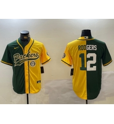 Men Green Bay Packers 12 Aaron Rodgers Green Cool Base Stitched Baseball Jersey 6 Men Green Bay Packers 12 Aaron Rodgers Green Cool Base Stitched Baseball Jersey 6