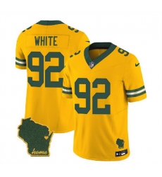 Men Green Bay Packers 92 Reggie White Gold 2023 F U S E Home Patch Vapor Untouchable Limited Stitched Jersey Men Green Bay Packers 92 Reggie White Gold 2023 F U S E Home Patch Vapor Untouchable Limited Stitched Jersey