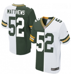Men Nike Green Bay Packers 52 Clay Matthews Elite GreenWhite Split Fashion NFL Jersey Men Nike Green Bay Packers 52 Clay Matthews Elite GreenWhite Split Fashion NFL Jersey