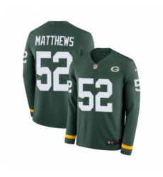 Men Nike Green Bay Packers 52 Clay Matthews Limited Green Therma Long Sleeve NFL Jersey Men Nike Green Bay Packers 52 Clay Matthews Limited Green Therma Long Sleeve NFL Jersey