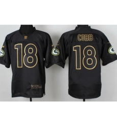 Nike Green Bay Packers 18 Randall Cobb Black Elite 2014 PRO Gold Lettering Fashion NFL Jersey Nike Green Bay Packers 18 Randall Cobb Black Elite 2014 PRO Gold Lettering Fashion NFL Jersey