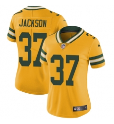 Nike Packers #37 Josh Jackson Yellow Womens Stitched NFL Limited Rush Jersey Nike Packers #37 Josh Jackson Yellow Womens Stitched NFL Limited Rush Jersey