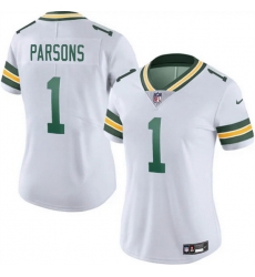 Women Green Bay Packers 1 Micah Parsons White 2025 Vapor Untouchable Limited Stitched Football Jersey