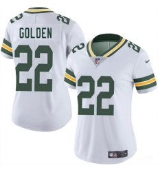 Women Green Bay Packers 22 Matthew Golden White 2025 Draft Vapor Untouchable Limited Stitched Football Jersey