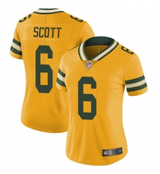 Women Packers 6 JK Scott Yellow Stitched Football Limited Rush Jersey Women Packers 6 JK Scott Yellow Stitched Football Limited Rush Jersey