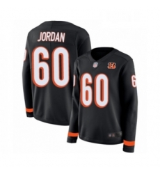 Womens Cincinnati Bengals 60 Michael Jordan Limited Black Therma Long Sleeve Football Jersey Womens Cincinnati Bengals 60 Michael Jordan Limited Black Therma Long Sleeve Football Jersey
