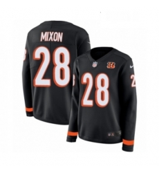 Womens Nike Cincinnati Bengals 28 Joe Mixon Limited Black Therma Long Sleeve NFL Jersey Womens Nike Cincinnati Bengals 28 Joe Mixon Limited Black Therma Long Sleeve NFL Jersey
