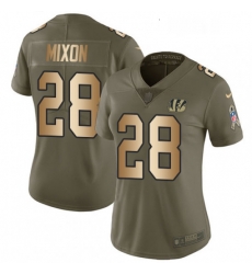 Womens Nike Cincinnati Bengals 28 Joe Mixon Limited OliveGold 2017 Salute to Service NFL Jersey Womens Nike Cincinnati Bengals 28 Joe Mixon Limited OliveGold 2017 Salute to Service NFL Jersey
