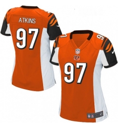 Womens Nike Cincinnati Bengals 97 Geno Atkins Game Orange Alternate NFL Jersey Womens Nike Cincinnati Bengals 97 Geno Atkins Game Orange Alternate NFL Jersey