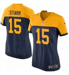 Womens Nike Green Bay Packers 15 Bart Starr Limited Navy Blue Alternate NFL Jersey Womens Nike Green Bay Packers 15 Bart Starr Limited Navy Blue Alternate NFL Jersey