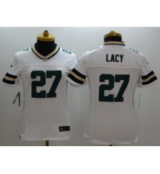 Women's Nike Green Bay Packers #27 Eddie Lacy White Stitched NFL Limited Jersey Women's Nike Green Bay Packers #27 Eddie Lacy White Stitched NFL Limited Jersey