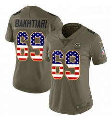 Womens Nike Green Bay Packers 69 David Bakhtiari Limited OliveUSA Flag 2017 Salute to Service NFL Jersey Womens Nike Green Bay Packers 69 David Bakhtiari Limited OliveUSA Flag 2017 Salute to Service NFL Jersey