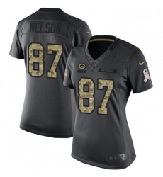 Womens Nike Green Bay Packers 87 Jordy Nelson Limited Black 2016 Salute to Service NFL Jersey Womens Nike Green Bay Packers 87 Jordy Nelson Limited Black 2016 Salute to Service NFL Jersey