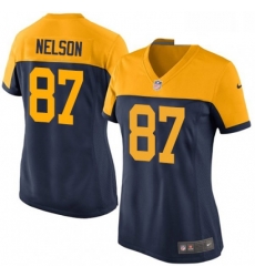 Womens Nike Green Bay Packers 87 Jordy Nelson Limited Navy Blue Alternate NFL Jersey Womens Nike Green Bay Packers 87 Jordy Nelson Limited Navy Blue Alternate NFL Jersey
