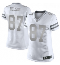 Womens Nike Green Bay Packers 87 Jordy Nelson Limited White Platinum NFL Jersey Womens Nike Green Bay Packers 87 Jordy Nelson Limited White Platinum NFL Jersey