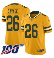 Packers #26 Darnell Savage Yellow Youth Stitched Football Limited Rush 100th Season Jersey Packers #26 Darnell Savage Yellow Youth Stitched Football Limited Rush 100th Season Jersey