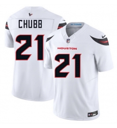 Men Houston Texans 21 Nick Chubb White 2025 F U S E Vapor Limited Stitched Football Jersey Men Houston Texans 21 Nick Chubb White 2025 F U S E Vapor Limited Stitched Football Jersey